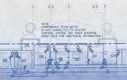 Conf room blueprint blue 72 Wiring for Motorized Projects photo