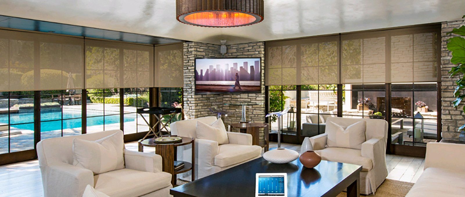 Crestron motorized roller shades