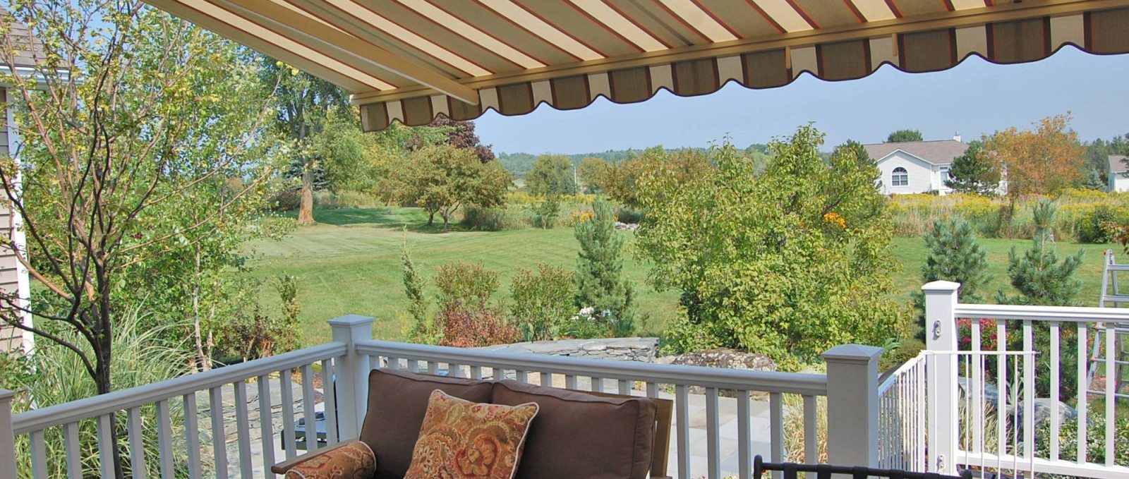 Retractable patio awning view