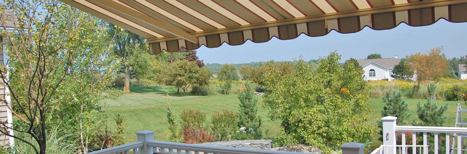 Retractable patio awning view