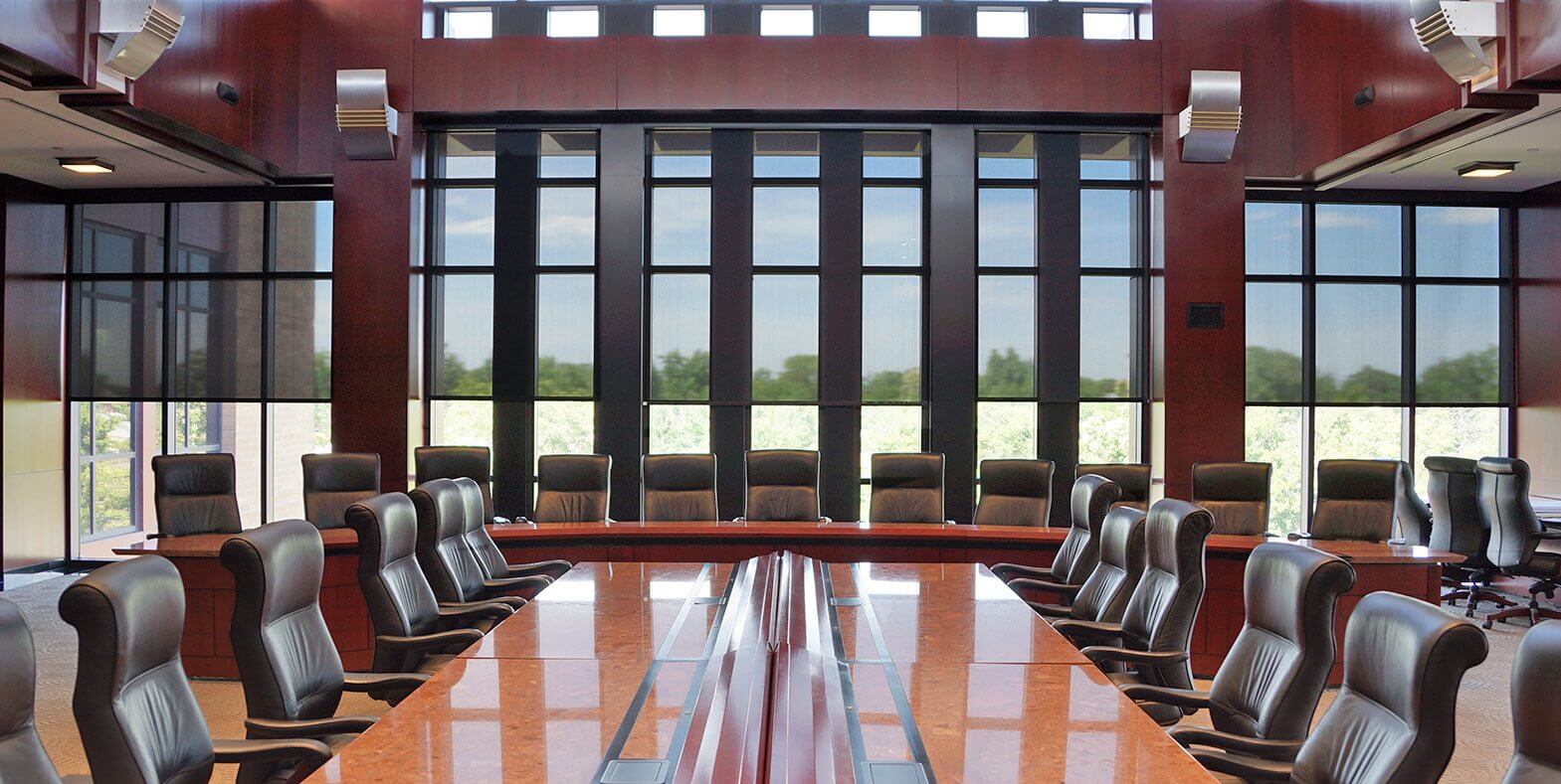 Motorized window treatments at a swimming pool