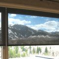 Solar shades provide view of mountains