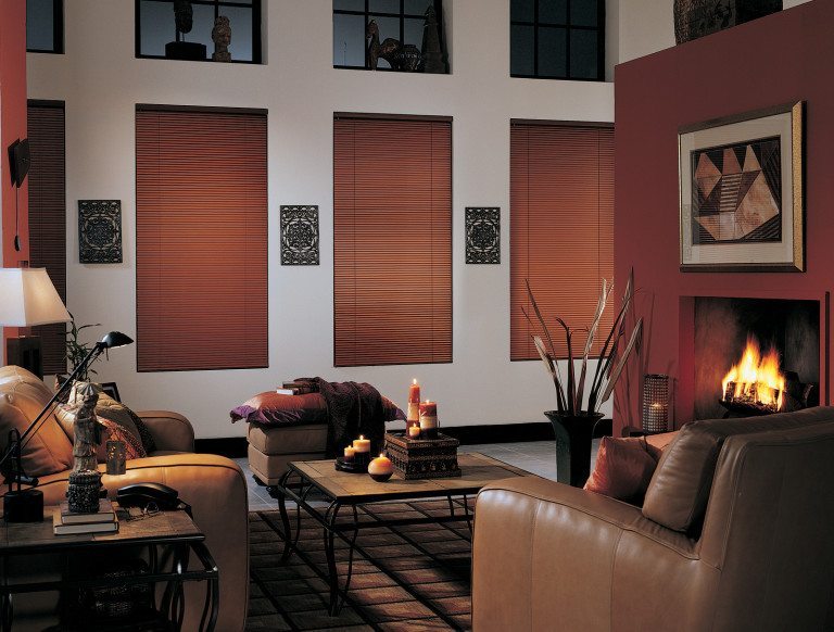 Lightlines horizontal metal blinds living room
