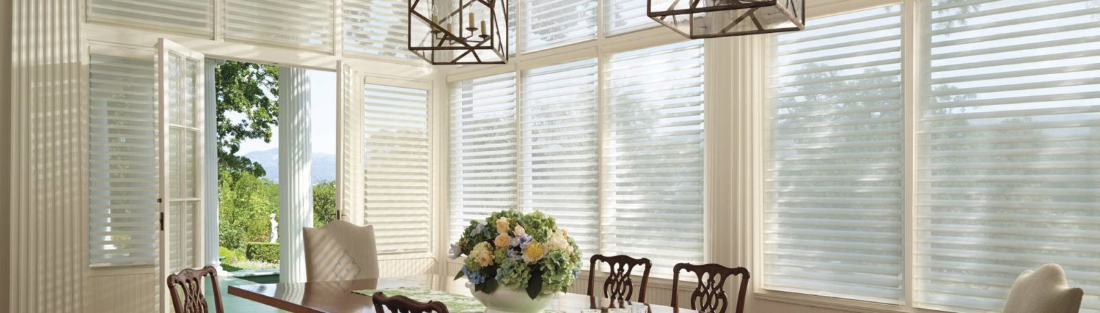 Silhouette window shades dining room