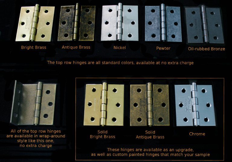 Woodfold shutter hardware color options
