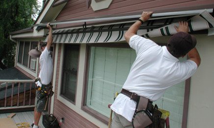 Patio awning installation