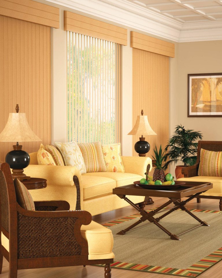 Somner vertical blinds hunter douglas living room yellow
