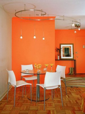 bright orange walls