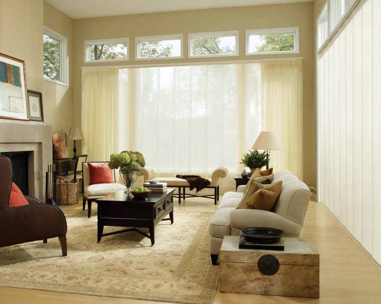Skyline gliding window panels light airy living room