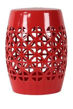 Red garden stool