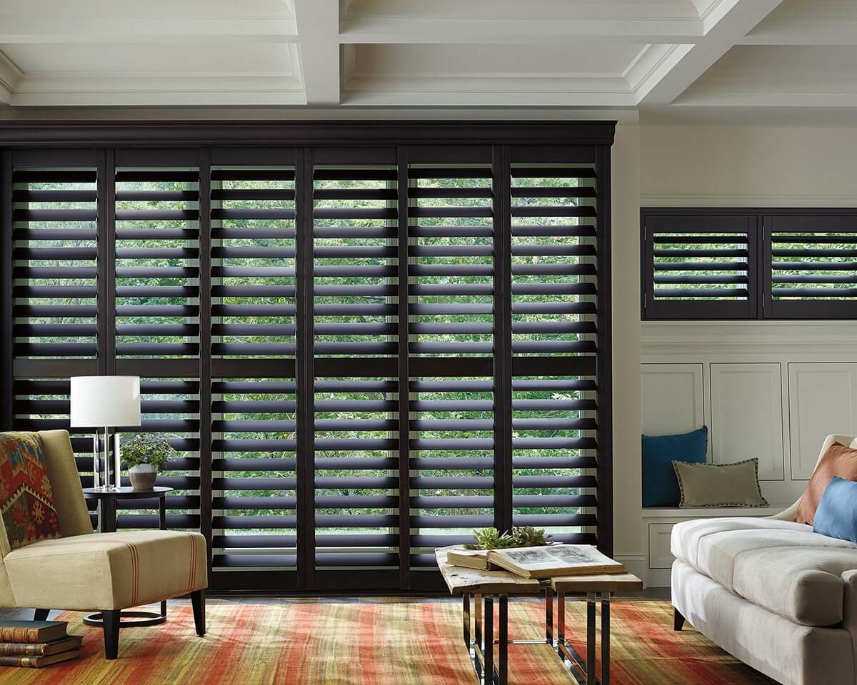 dark wood heritance shutters