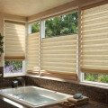 Vignette roman shade in the bath