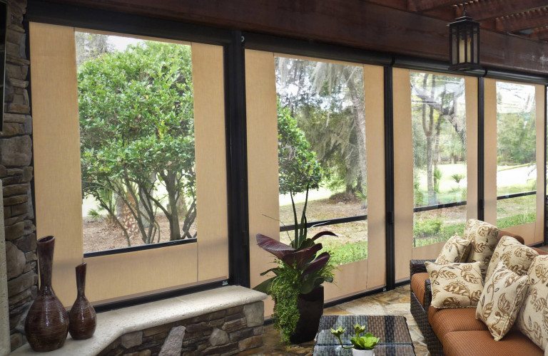 roll down shades enclose patio