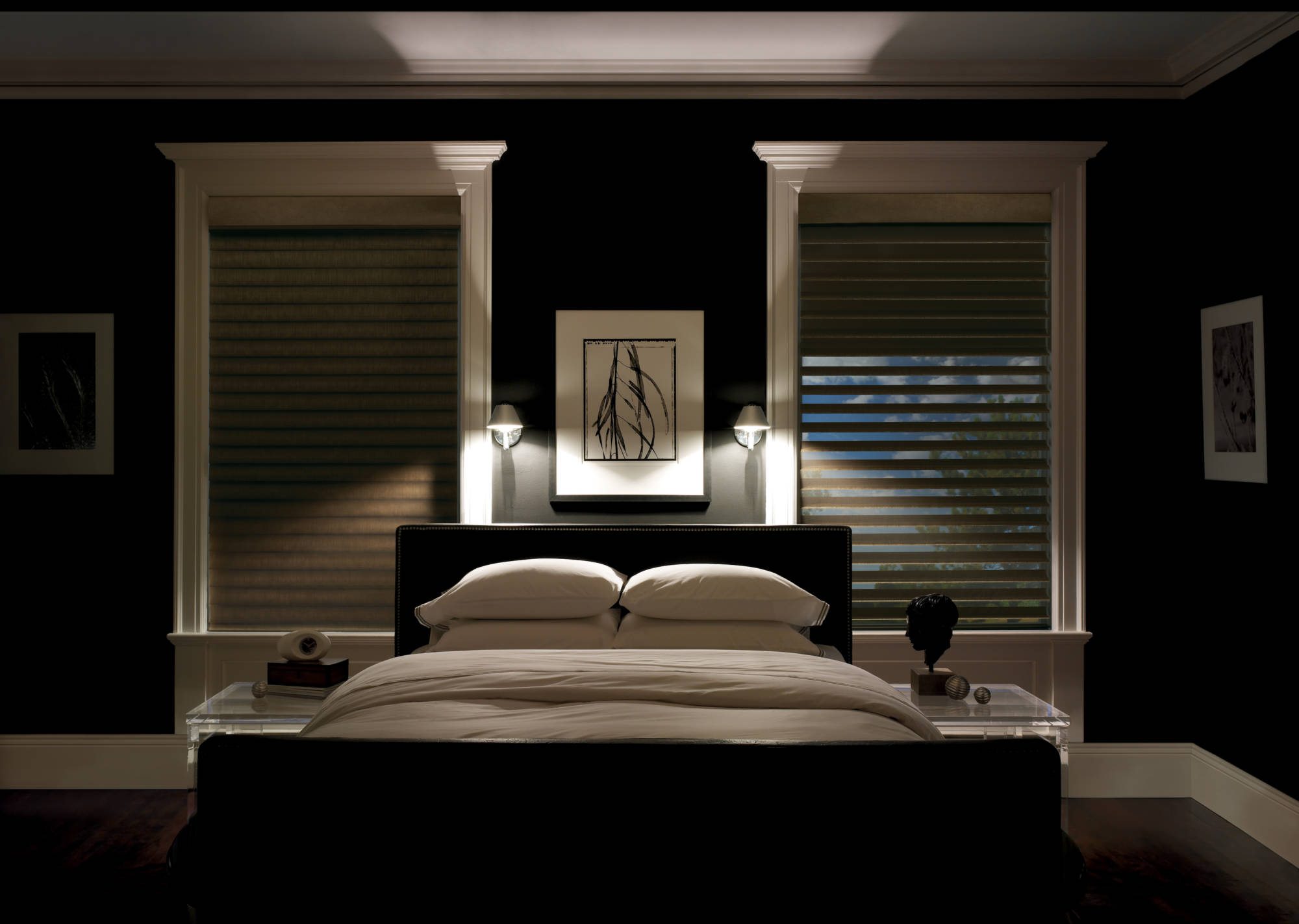 Silhouette Duolite shades bedroom privacy darkening