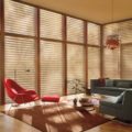 Silhouette shades warm living room