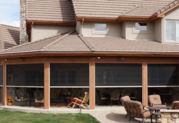 Oasis 2900 Retractable Insect Screen Patio Shades exterior POV wide angle