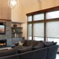 Insolroll linen textured motorized solar shades living room