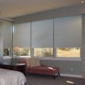 bedroom blackout shades partially lowered