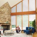 Pirouette angle top shades living room