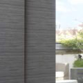 Skyline gliding window panels with room darkening fabric
