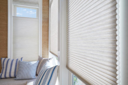 Hunter Douglas Duette honeycomb shades provide insulation at the window