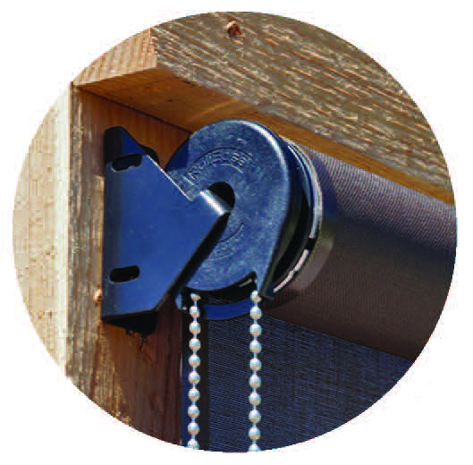 Oasis 2600 patio shade exterior grade clutch and bead chain operator with bracket