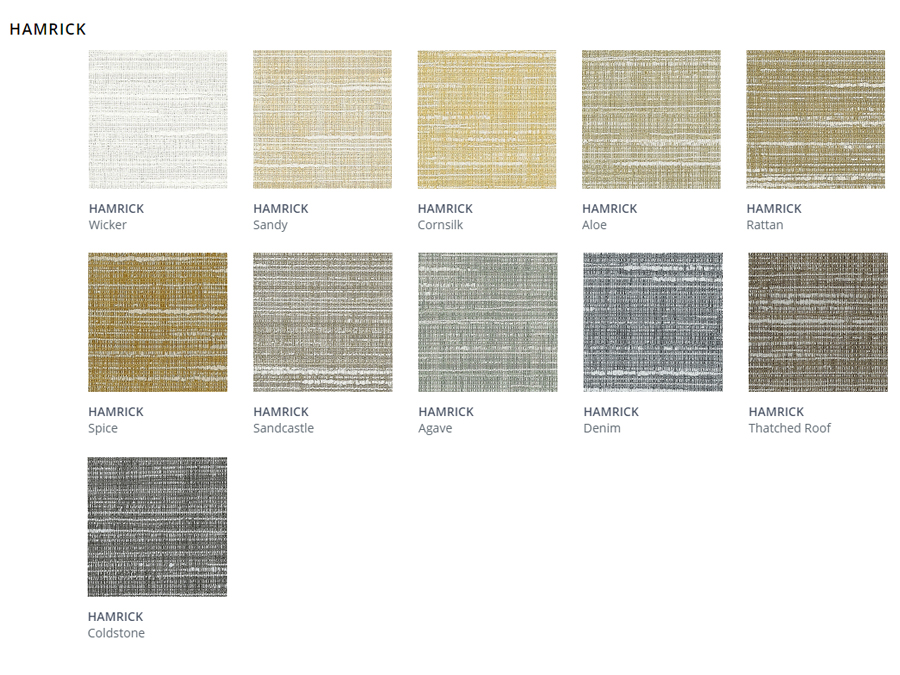 Design studio Hamerick fabric color swatches