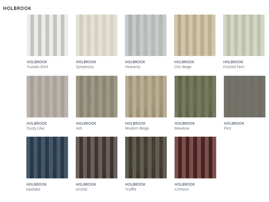 Design studio Holbrook fabric color swatches