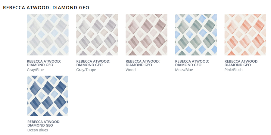 Design studio diamond geo fabric color swatches