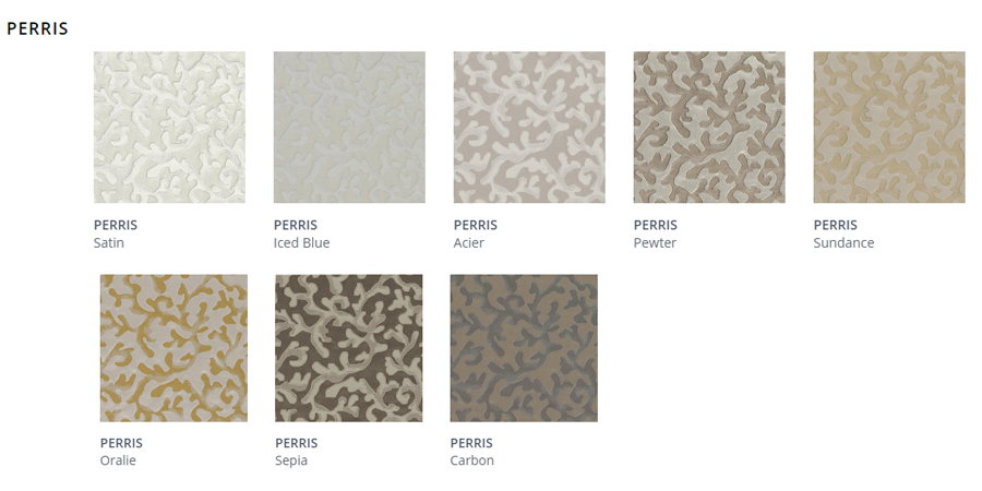 Design studio Perris fabric color swatches