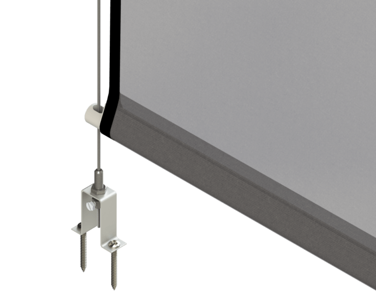 Insolroll Oasis® 2700 Compact Patio Shade Cable guide fabric retention system