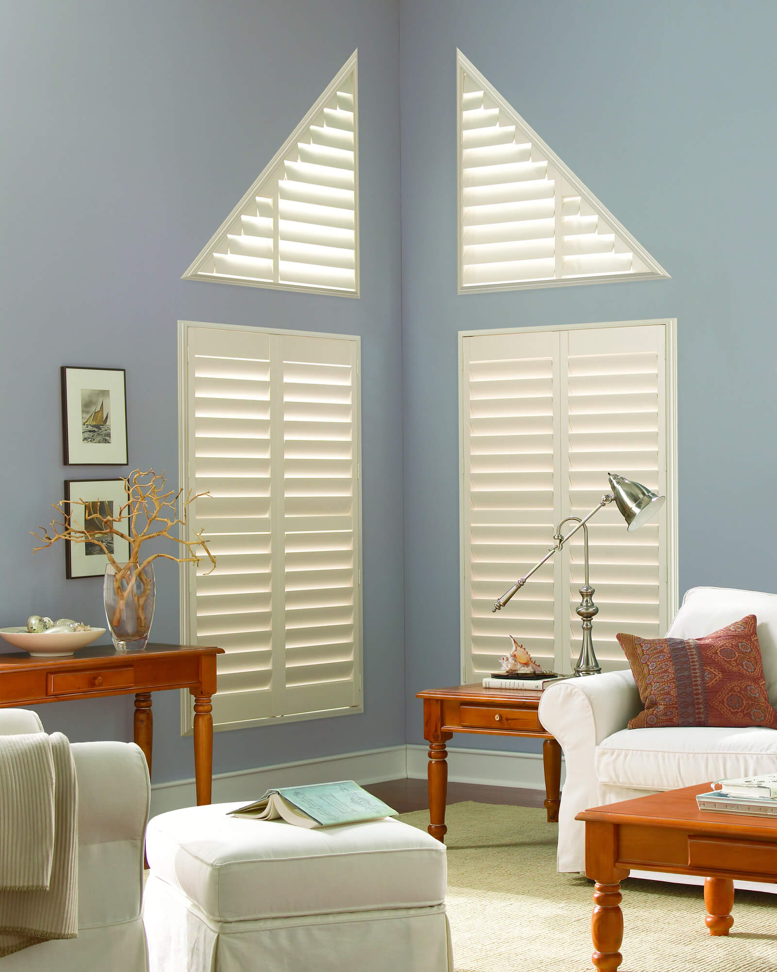 Shutters on french doors with handle cut-outs