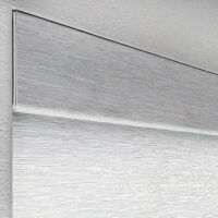 Insolroll Peak Valance in white fabric-wrapped inside mount