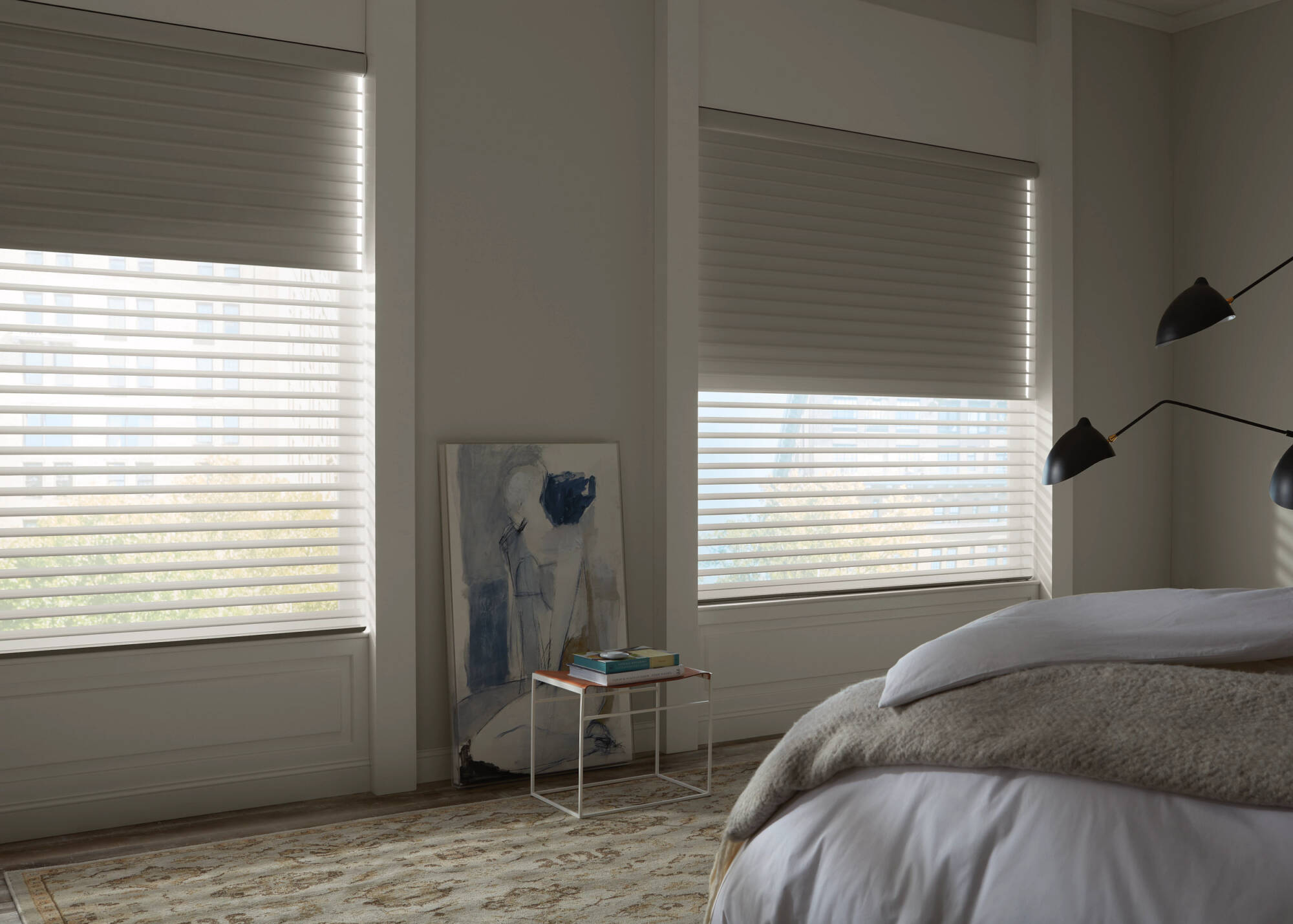 Silhouette shades with Duolite option bedroom
