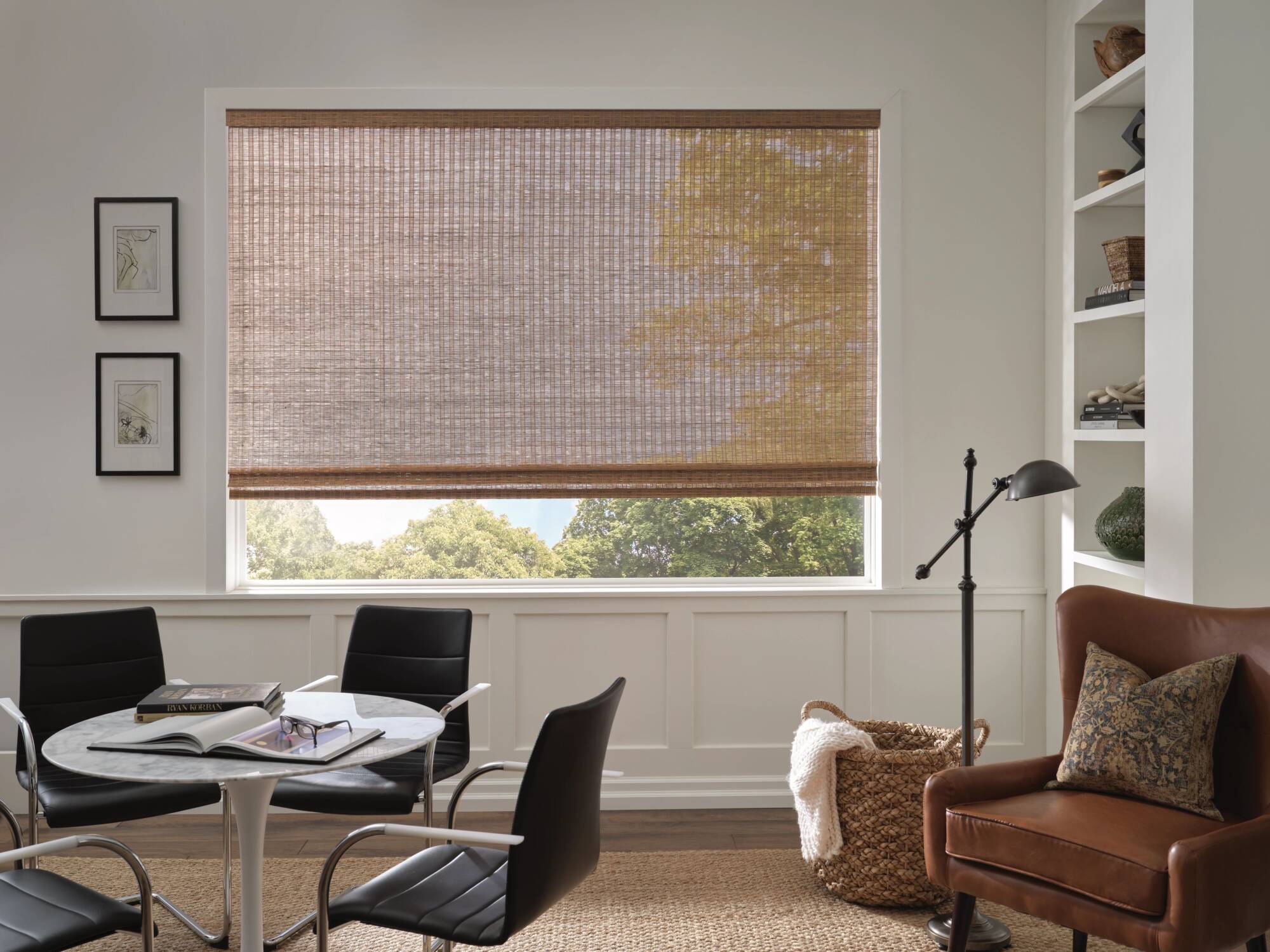 Hunter douglas provenance natural woven wood shades with powerview motorization
