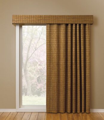Provenance Woven Shade Vertical Style sliding glass door