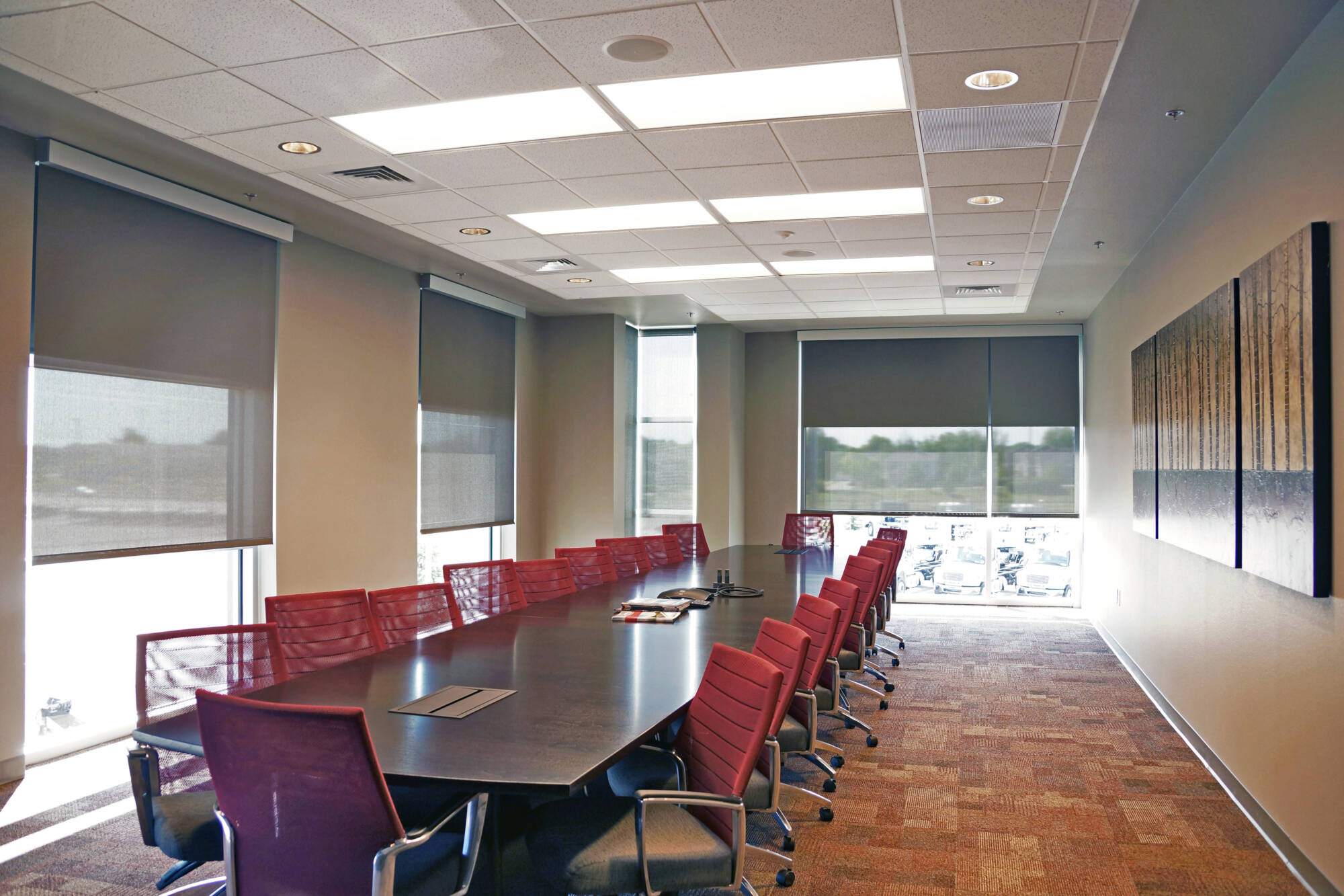 insolroll dual shades in conference room