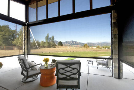 Oasis 2900 Retractable Insect Screens keep bugs OUT of this covered Boulder County patio.
