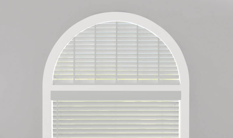 Arched window with Wood Blinds