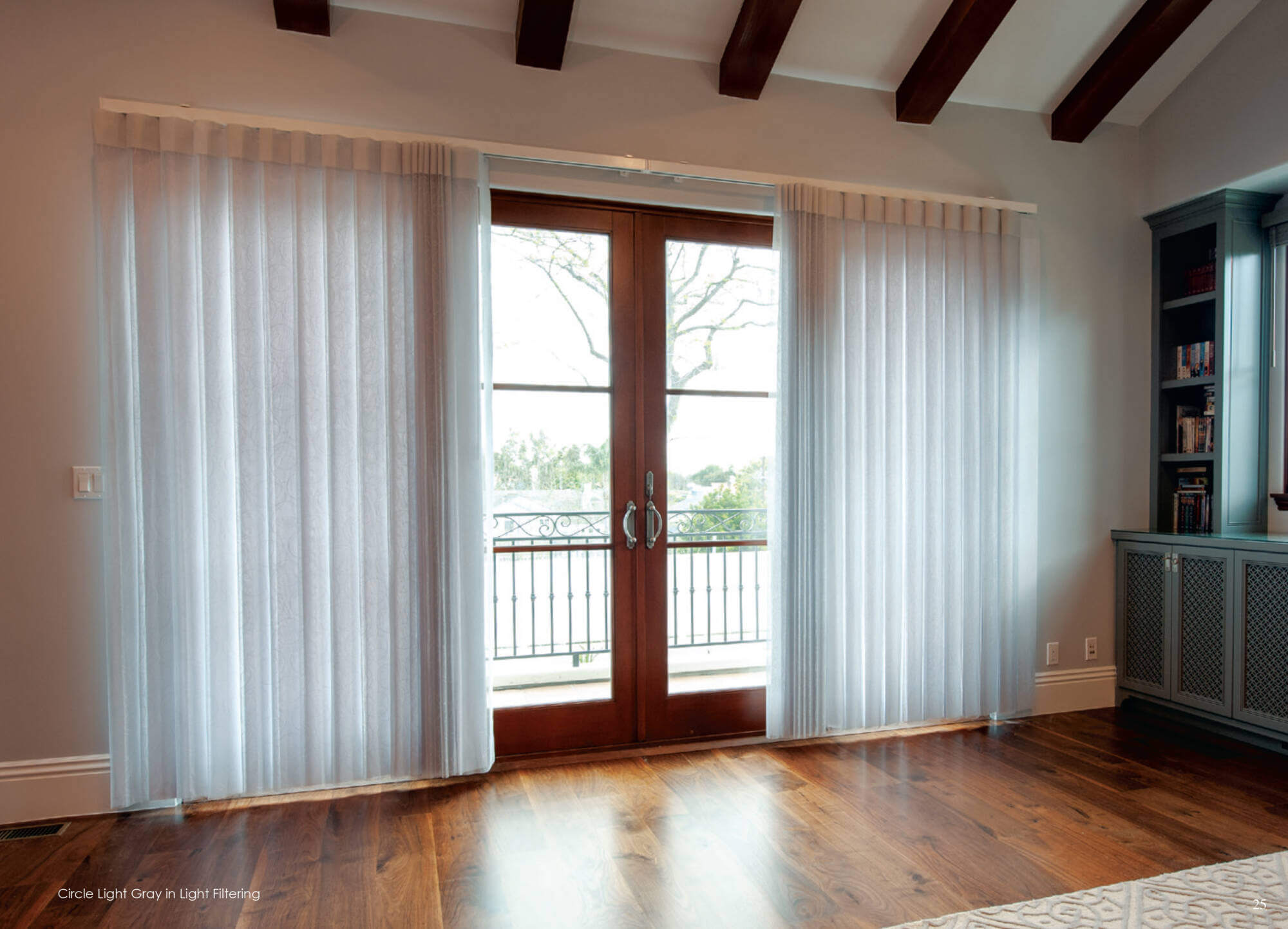 SmartDrape side stack on french doors