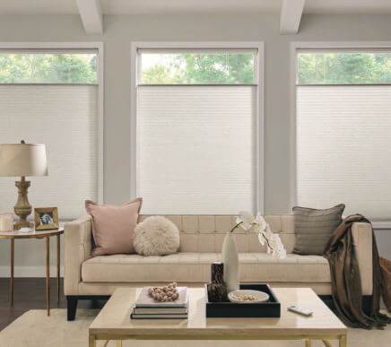 alta two fabric combination for honeycomb shades