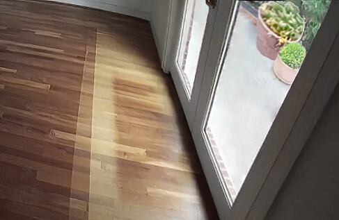 Wood floor faded from UV rays
